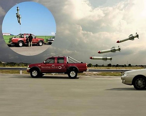 Rockets following Car